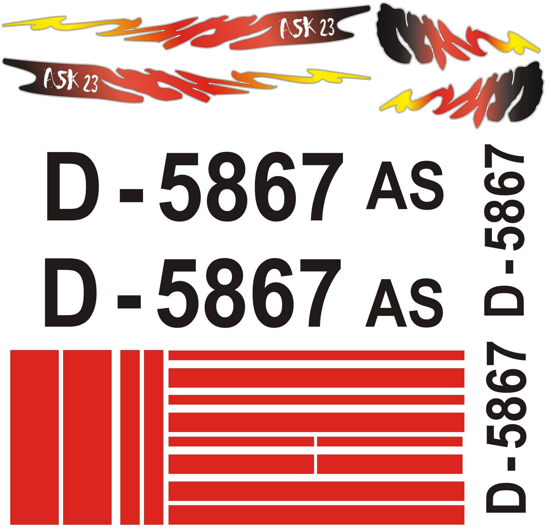 Dekor für ASK 23 3 Meter 2